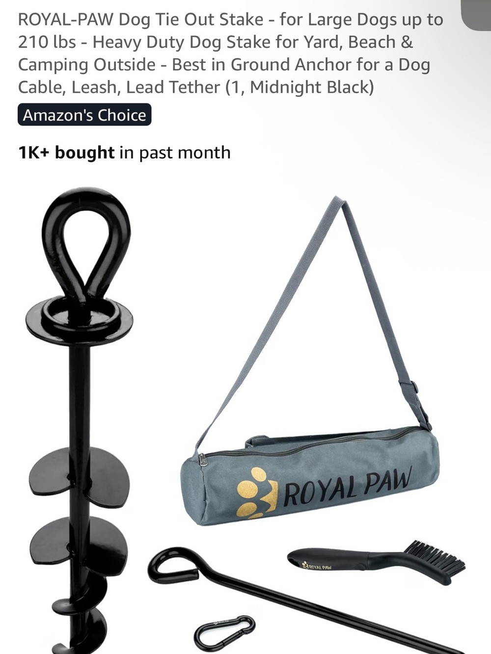 Dog tie out stake AND two 20 foot leads